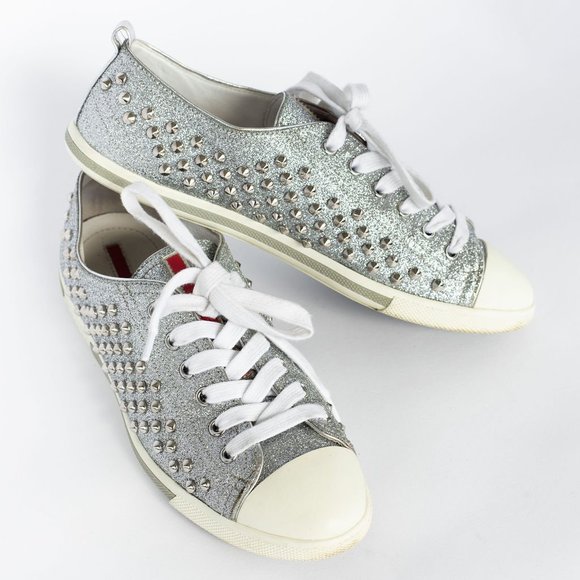 Prada Studded Sneakers- Size 38 - Picture 1 of 7